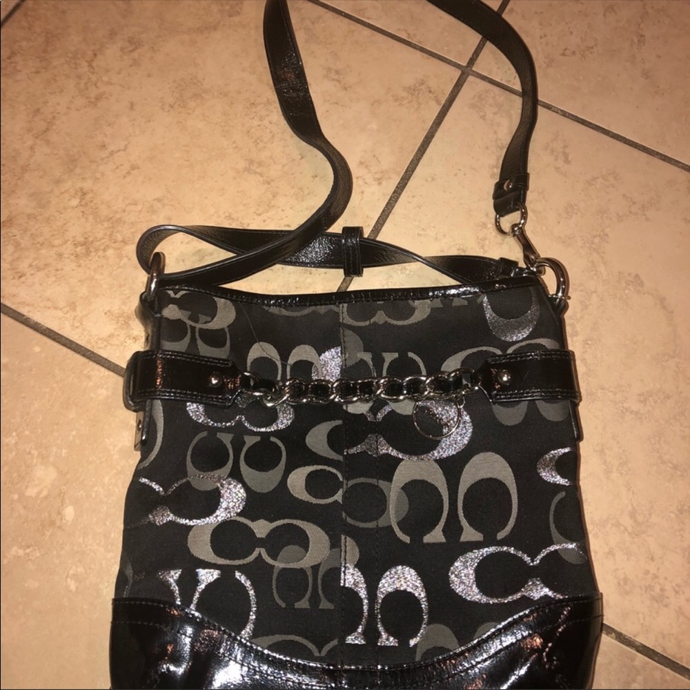 Authentic Coach Bag Black/Silver